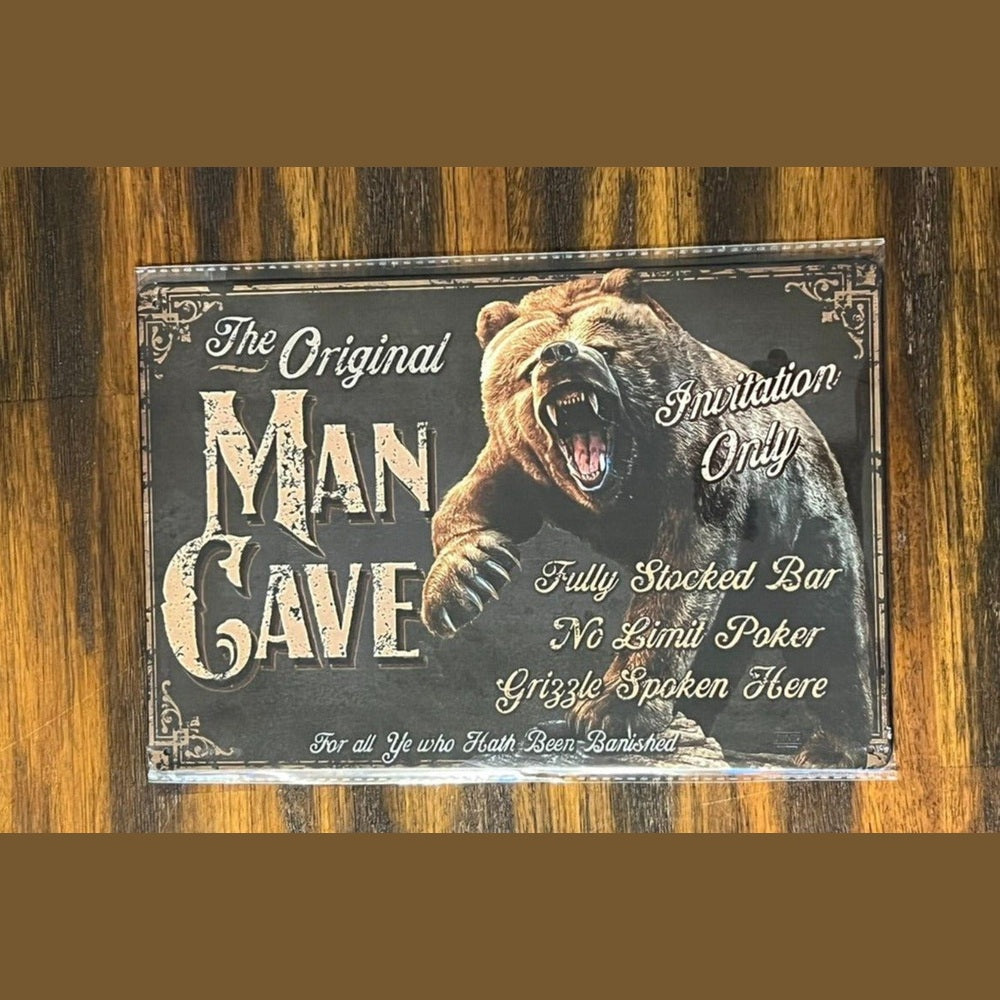 The Original Man Cave "Invitation Only" Rustic Novelty Metal Sign 8" x 12" NEW! Home & Garden:Home Décor:Plaques & Signs Style Your Walls